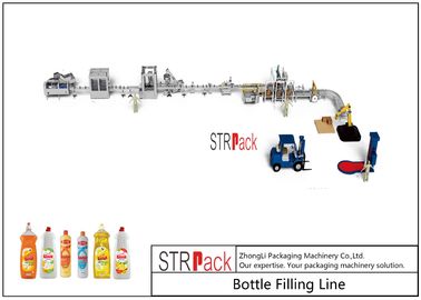 Lineare Spülmaschine 1L HAUSTIER Flaschen-Füllungs-Linie mit Flasche Unscrambler-Maschine
